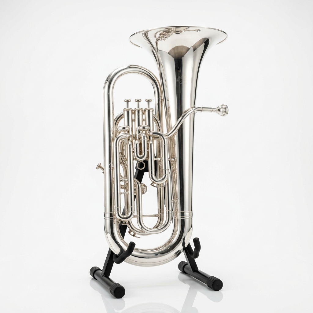 Pristine brass instrument in warm natural light